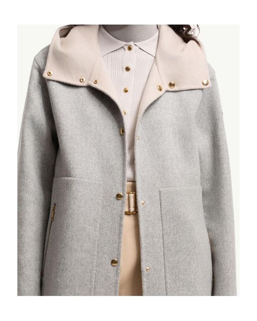Moncler Gray Anthrene 3-In-1 Wool Cashmere Blend Hooded Down Jacket