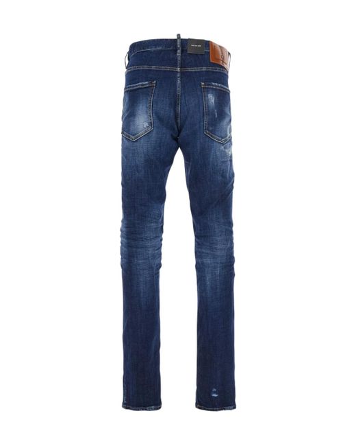 DSquared² Blue Distressed London Bro Jeans for men