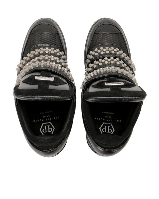 Philipp Plein Black Logo High-Top Casual Shoes