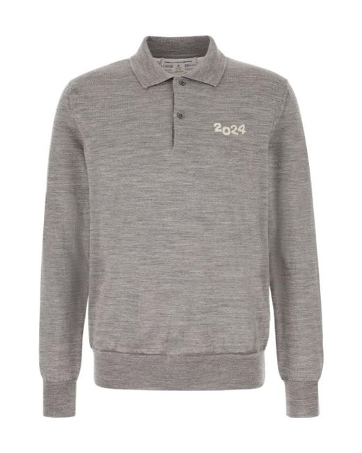 Comme des Garçons Gray Wool Polo Shirt
