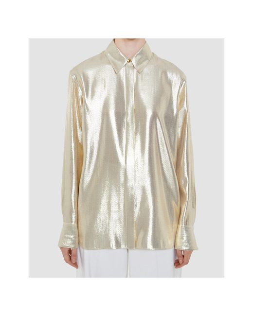 Joseph White Metallic Long Sleeve Top