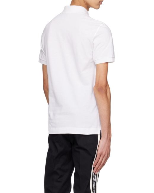 Dolce & Gabbana White Logo Plaque Short Sleeved Polo Shirt for men