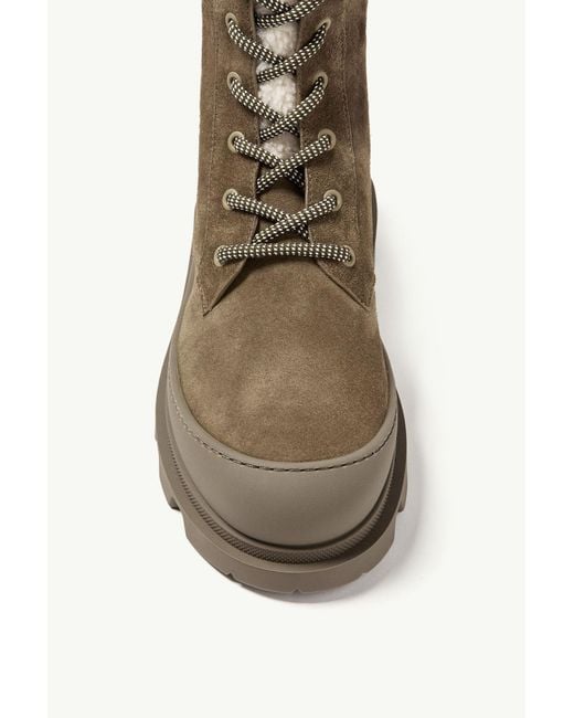 Moncler Brown Vera High Suede Shearling Lace-Up Boots