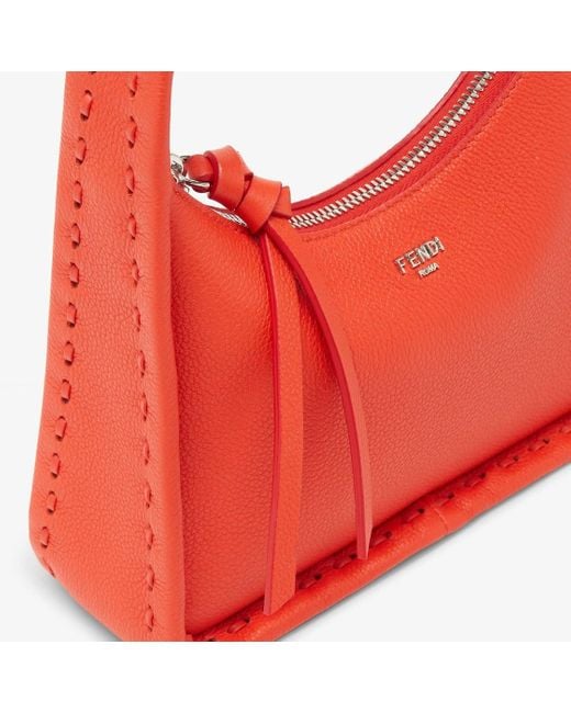 Fendi Red Mini Fendessence Logo Plaque Tote Bag