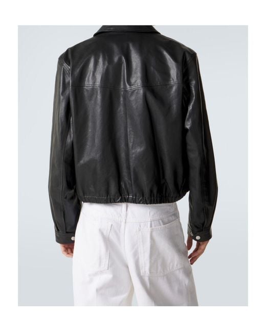 Lemaire Black Leather Blouson Jacket for men