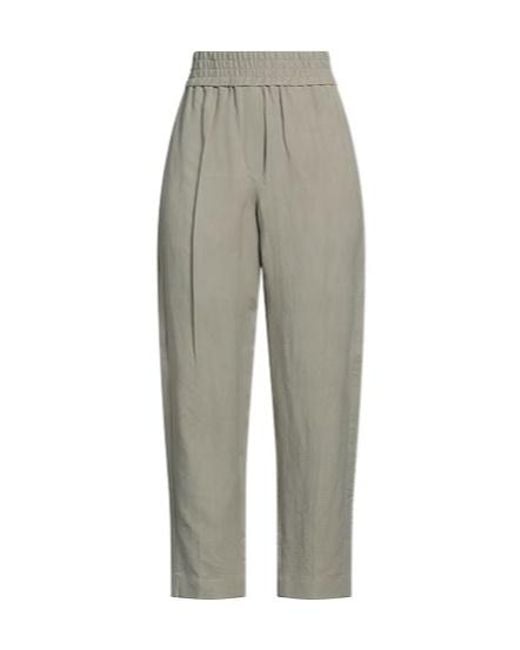 Brunello Cucinelli Gray High-Waisted Solid-Color Casual Pants
