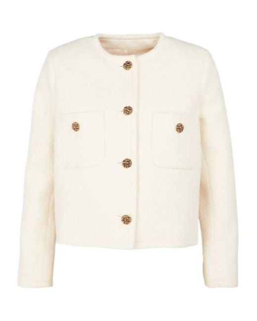 Ba&sh Natural Meredith Cropped Pocket Blazer