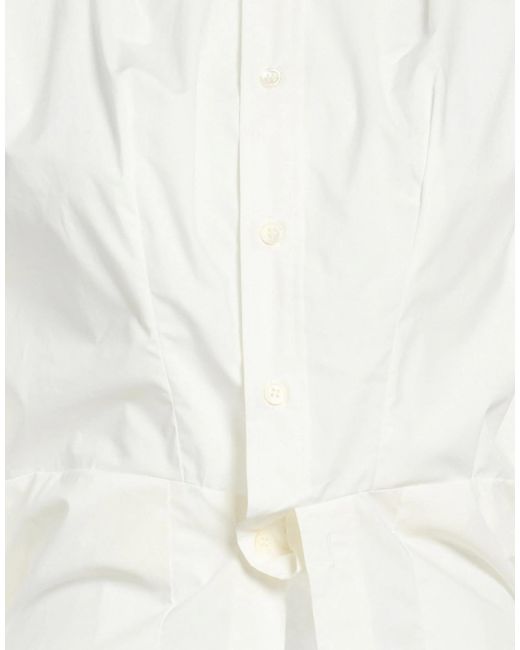 MM6 by Maison Margiela White Solid Colour Shirts