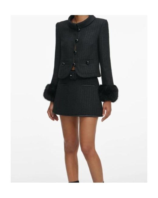 Self-Portrait Black Tweed Jacket