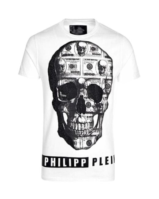 Philipp Plein White Round-Necked Logo T-Shirt for men