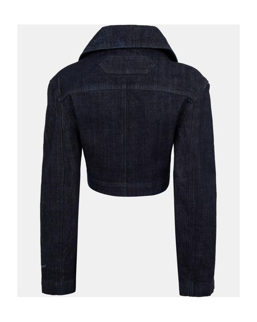 Jacquemus Blue Lapel Long Sleeve Denim Jacket
