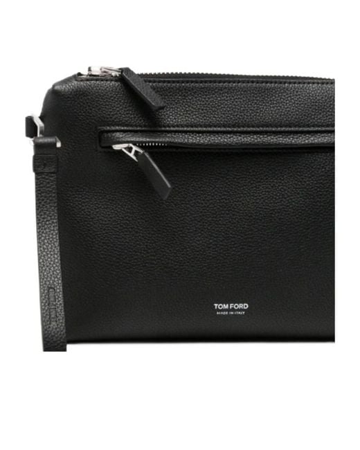 Tom Ford Black Zip-Top Clutch for men