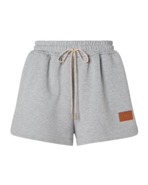 Fendi Gray Logo-Patch Track Shorts