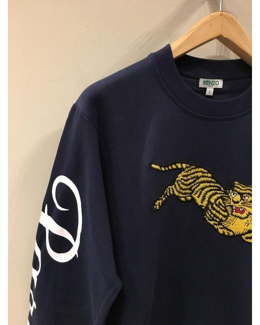 KENZO Blue Jumping Tiger Pullover for men