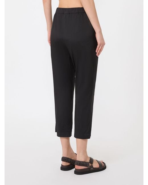 Max Mara Black Logo Plaque Cropped Pants