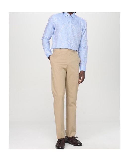 Etro Blue Patterned-Jacquard Shirt for men