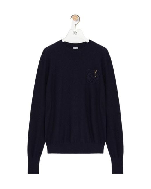 Loewe Blue X Louis Wain Wool-Blend Anagram Cat Sweater for men