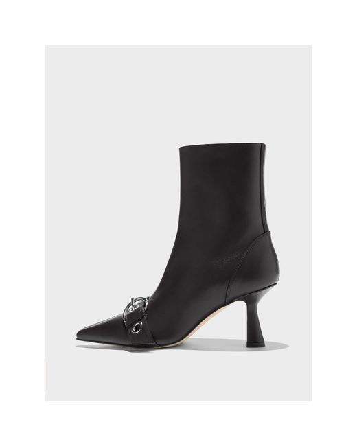Aeyde Black Solid Color Ankle Heeled Boots