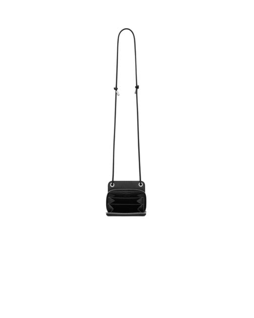 Saint Laurent White Paris Lanyard Wallet for men