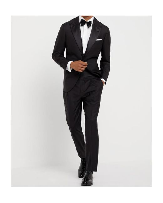 Brunello Cucinelli Black Single-Breasted Wool Suit for men