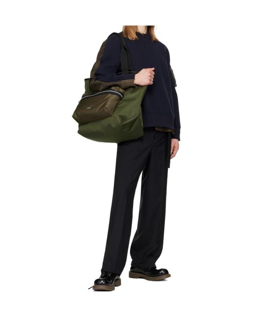 Sacai Black Wool Blend Casual Pants for men