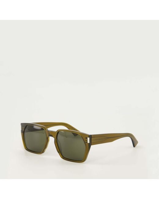 Saint Laurent Green Eyewear Irregular Frame Sunglasses for men