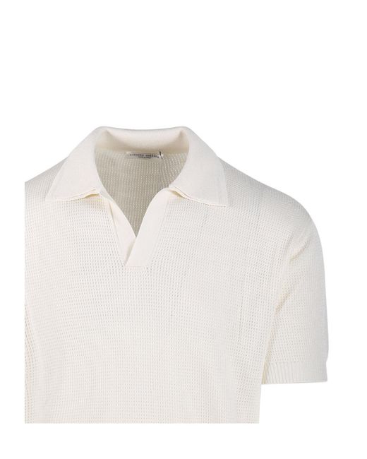 Roberto Collina White Polo-Collar T-Shirt for men