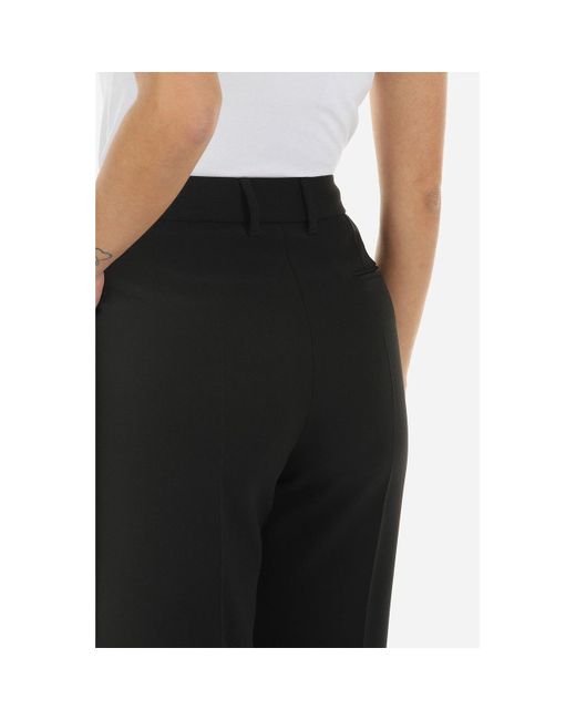 Emporio Armani Black Pressed-Crease Straight Leg Trousers