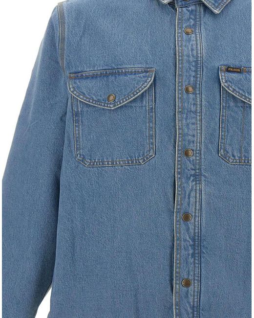 Filson Blue Long-Sleeved Denim Jacket for men