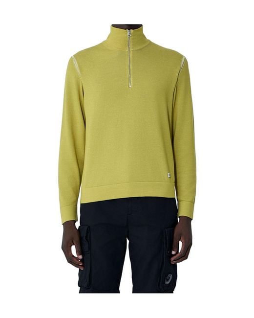 C P Company Green Half Zip Knit Pullover for men