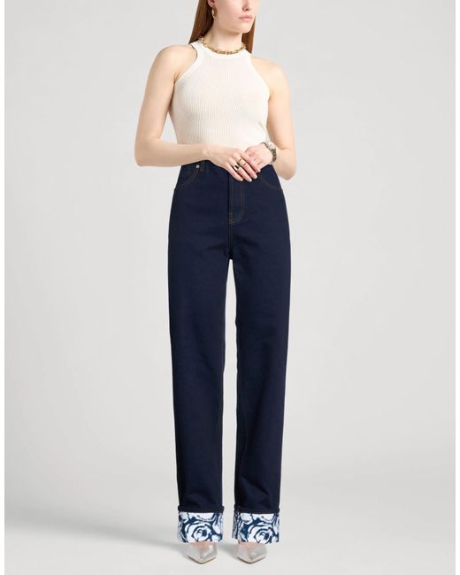 Burberry Blue Dark Wash Straight Leg Jeans