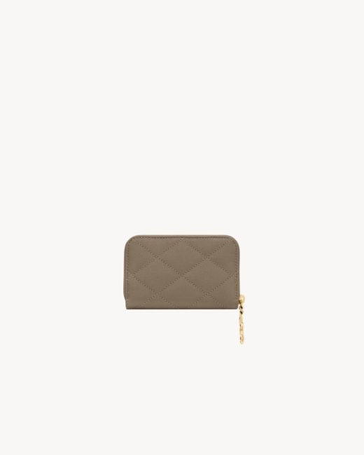 Saint Laurent Gray Zipper Coin Purse