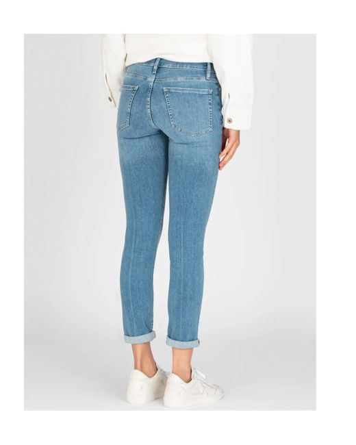 FRAME Blue Five-Pocket Denim Trousers