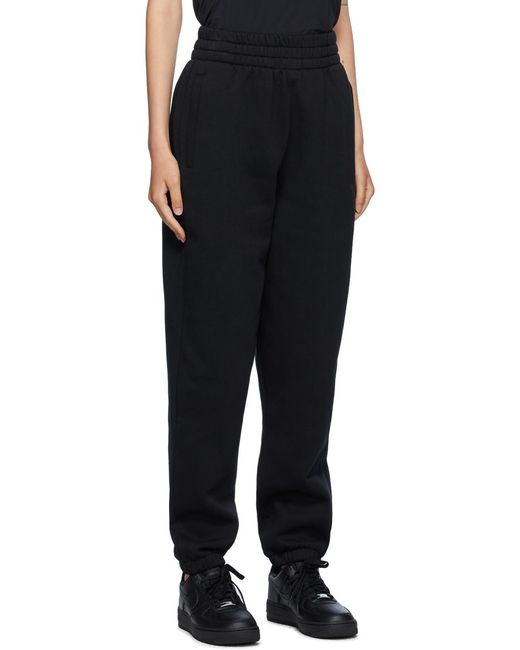 T By Alexander Wang Black Alexander Wang Logo Printed Elasticated Waist Pants