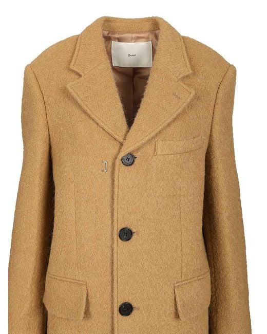 DUNST Natural Boucle Wool 3-Button Coat
