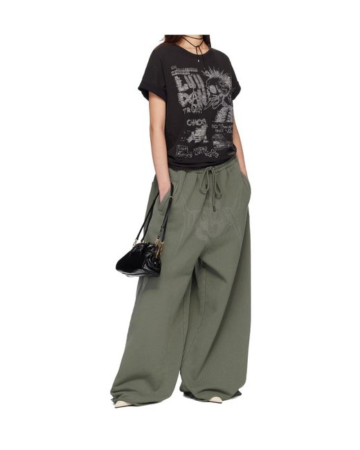 Lu'u Dan Green Bontan Drawstring Sweatpants for men