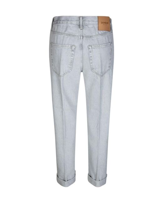 Dondup Gray Cuffed Jeans