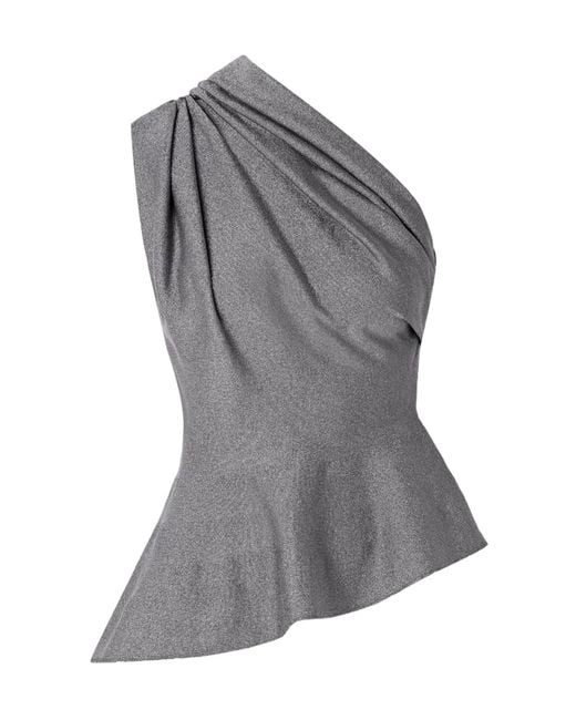 Khaite Gray One-Shoulder Top