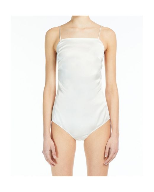 Max Mara White Silk Satin Jumpsuit