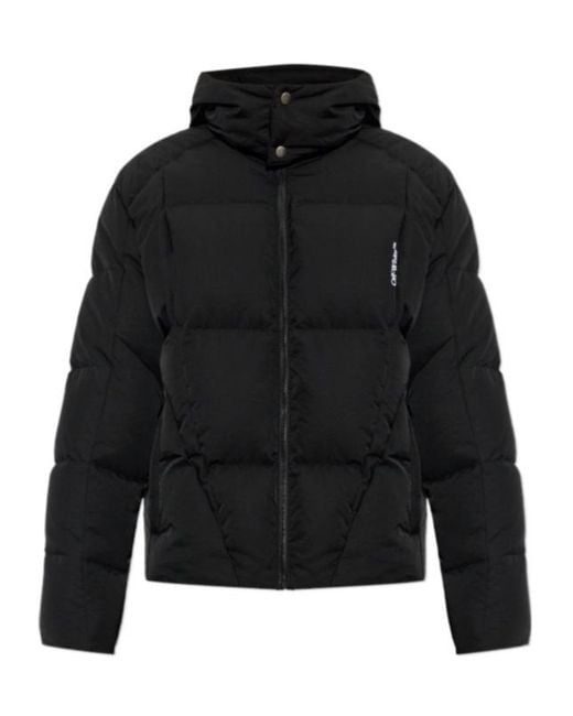 Off-White c/o Virgil Abloh Black Long-Sleeve Hooded Padded Jacket for men