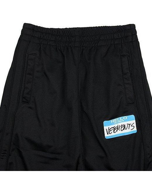 Vetements Black Logo Casual Pants for men