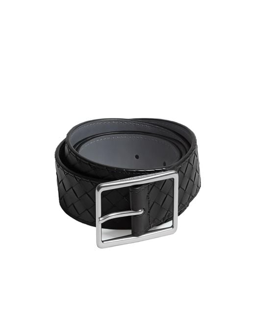 Bottega Veneta Black Intrecciato Piccolo Belt for men