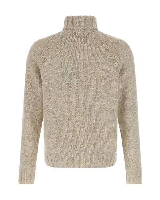 Zegna Gray Turtleneck Knitted Jumper for men