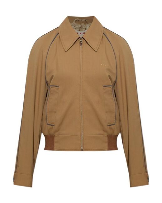 Marni Natural Wool Bomber Jacket