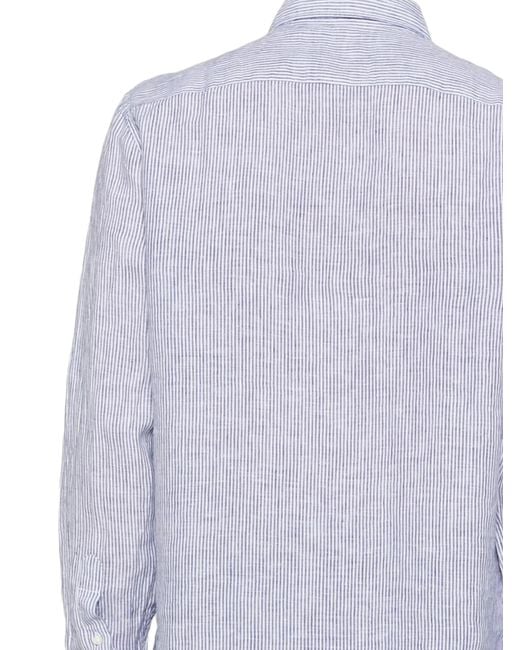 Ecoalf Purple Alfredo Striped Shirt for men