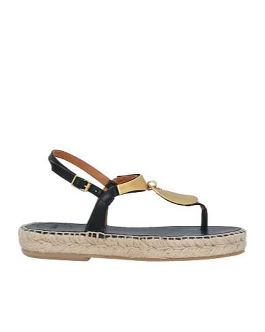 Chloé Metallic Woven Leather Sandals