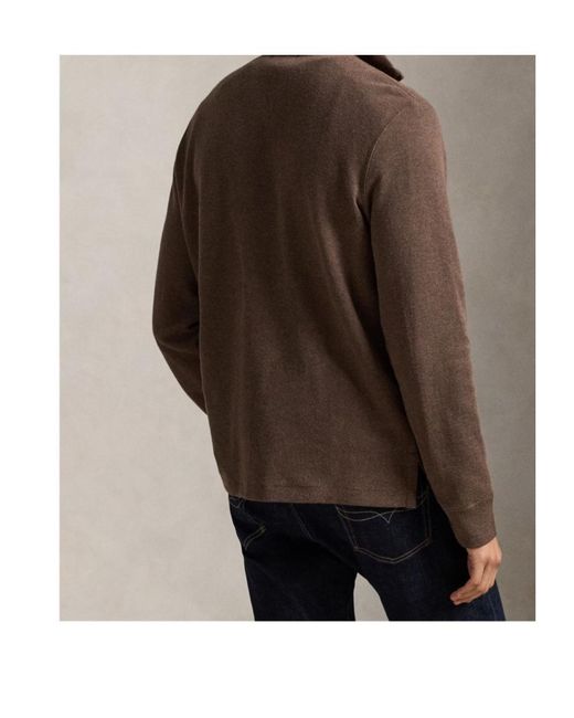 Polo Ralph Lauren Brown Estate Fleece Quarter Zip Sweater for men