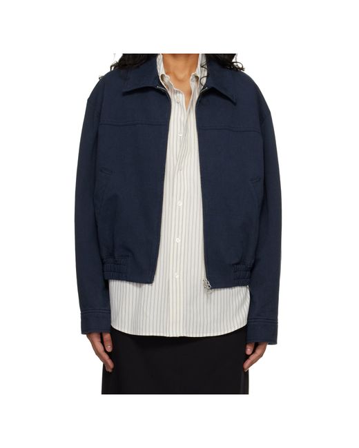 DUNST Blue Elasticated Waistband Zip-Up Jacket for men