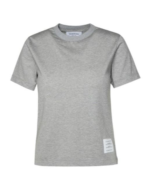 Thom Browne Gray Logo Patch Crewneck T-Shirt