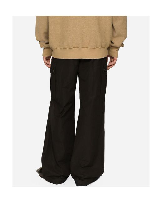 Dolce & Gabbana Black Logo Plaque Cargo Pants for men